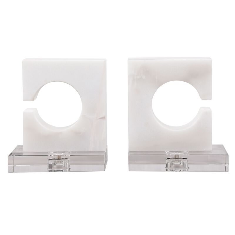 Uttermost Clarin White & Gray Bookends, S/2